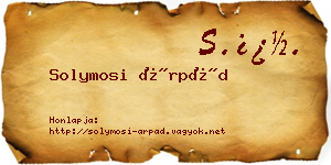 Solymosi Árpád névjegykártya